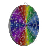 Raindops und Sterne auf Regenbogen Dartscheibe (Vorderseite Links)