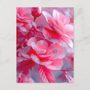 Raindrop Blush Pink Blossom Feiertagspostkarte