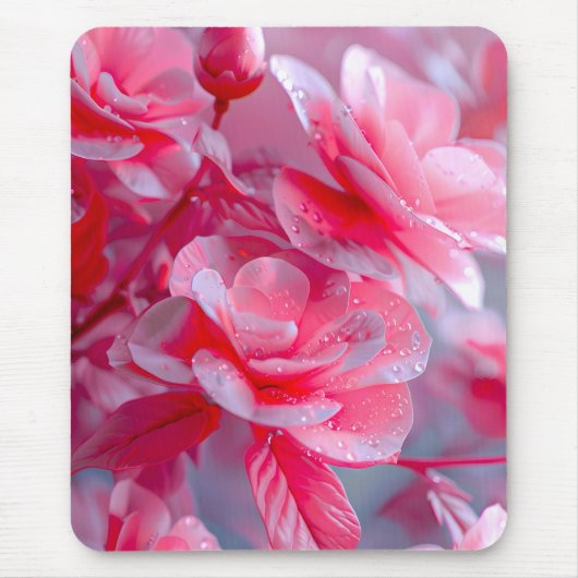 Raindrop Blush Pink Blossom Mousepad (Vorne)