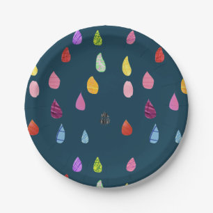 Raindrop boho bunt kreativ pappteller