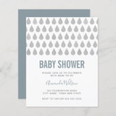 Raindrop Dusty Blue Gray Watercolor Babydusche in (Vorne/Hinten)