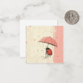 Raindrop Echoes: Minimalistische Ladybug Mitteilungskarte (Vorderseite/Rückseite Beispiel)