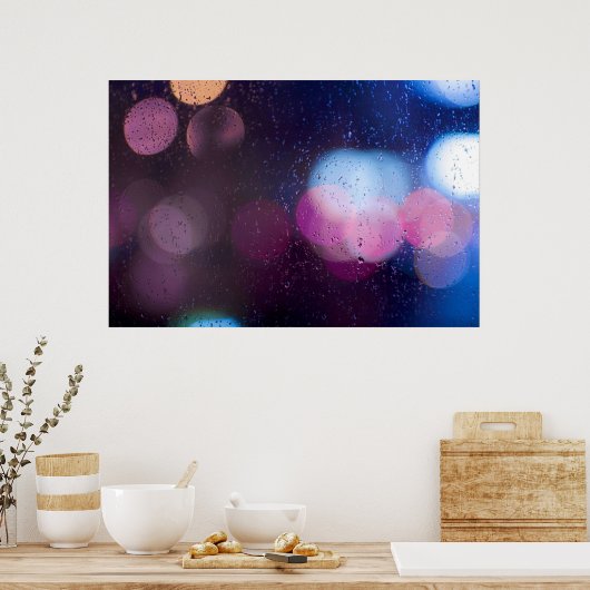 Raindrop im Fenster Poster (Küche)