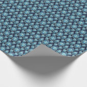 Raindrop Muster Vintag Blue Geschenkpapier (Ecke)