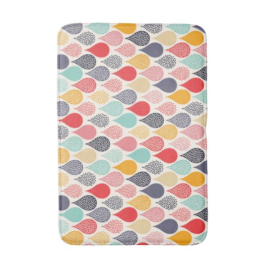 Raindrop Pop Art Dot Muster Badematte (Vorderseite Vertikal)