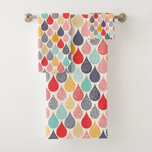 Raindrop Pop Art Dot Muster Badhandtuch Set (Insitu)