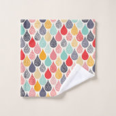 Raindrop Pop Art Dot Muster Badhandtuch Set (Waschlappen)