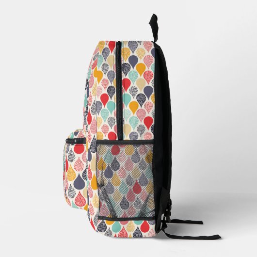 Raindrop Pop Art Dot Muster Bedruckter Rucksack (Rechts)