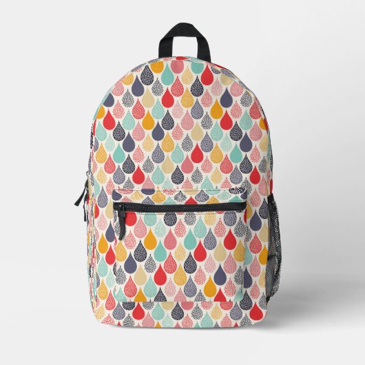 Raindrop Pop Art Dot Muster Bedruckter Rucksack (Vorderseite)