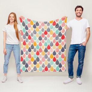 Raindrop Pop Art Dot Muster Fleecedecke