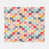 Raindrop Pop Art Dot Muster Fleecedecke (Vorderseite (Horizontal))