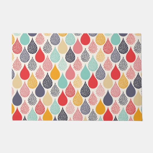 Raindrop Pop Art Dot Muster Fußmatte (Vorderseite)