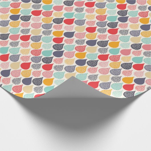 Raindrop Pop Art Dot Muster Geschenkpapier (Ecke)