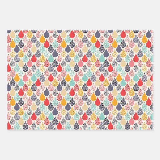 Raindrop Pop Art Dot Muster Geschenkpapier Set (Vorderseite 3)