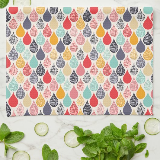 Raindrop Pop Art Dot Muster Geschirrtuch (Gefaltet)