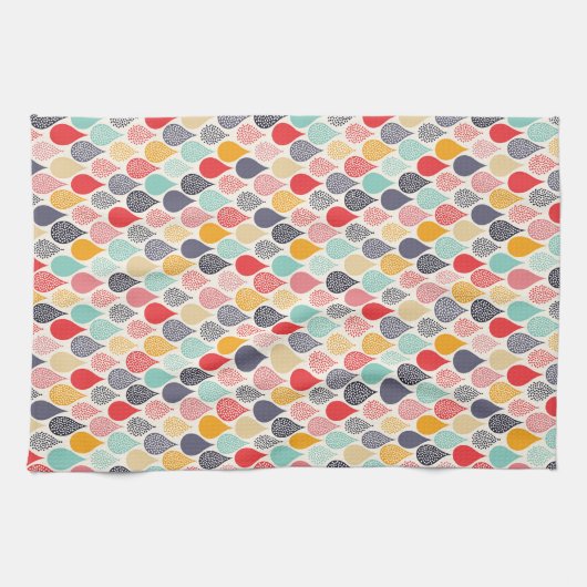 Raindrop Pop Art Dot Muster Geschirrtuch (Horizontal)