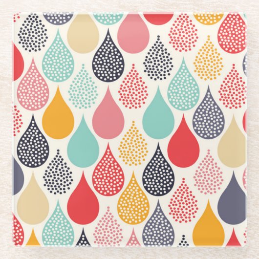 Raindrop Pop Art Dot Muster Glasuntersetzer (Vorderseite)
