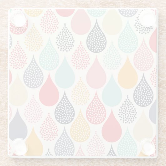 Raindrop Pop Art Dot Muster Glasuntersetzer (Rückseite)