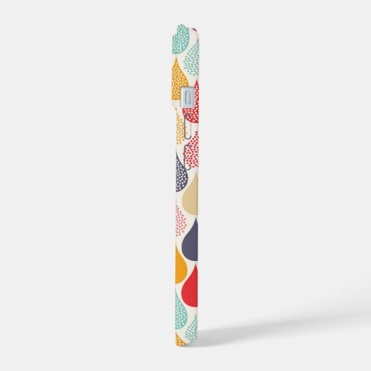 Raindrop Pop Art Dot Muster iPhone 15 Hülle (Linke Seite)