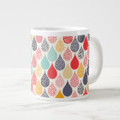Raindrop Pop Art Dot Muster Jumbo-Tasse (Vorderseite Rechts)