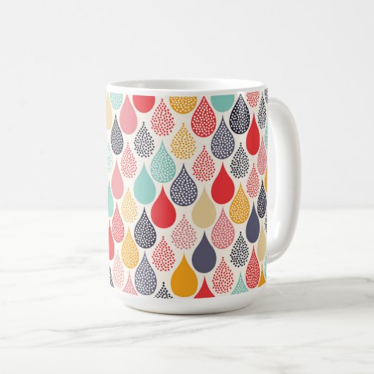Raindrop Pop Art Dot Muster Kaffeetasse (VorderseiteRechts)