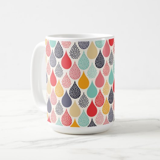 Raindrop Pop Art Dot Muster Kaffeetasse (Vorderseite Links)