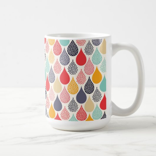 Raindrop Pop Art Dot Muster Kaffeetasse (Rechts)