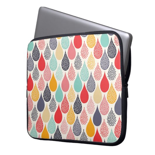 Raindrop Pop Art Dot Muster Laptopschutzhülle (Vorderseite Links)