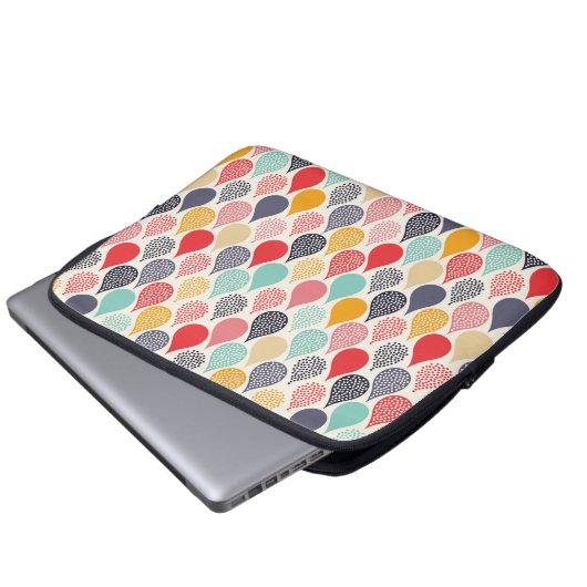Raindrop Pop Art Dot Muster Laptopschutzhülle (Vorne Knopf)