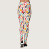 Raindrop Pop Art Dot Muster Leggings (Rückseite)