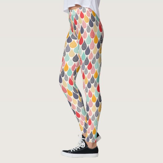 Raindrop Pop Art Dot Muster Leggings (Links)