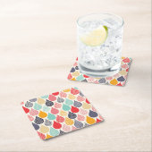Raindrop Pop Art Dot Muster Rechteckiger Pappuntersetzer (Vor Ort)