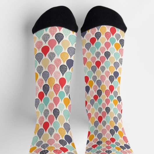 Raindrop Pop Art Dot Muster Socken (Oben)