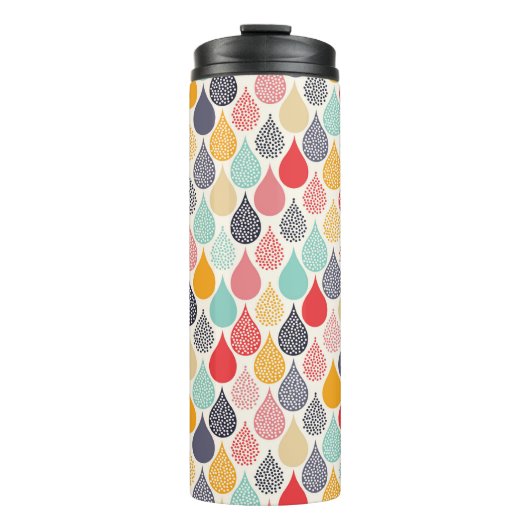 Raindrop Pop Art Dot Muster Thermosbecher (Vorderseite)
