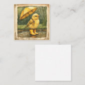 Raindrop Revelry: Feiern Sie mit Fun Chick Mitteilungskarte (Vorne/Hinten)