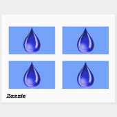 RAINDROP TEARS GRAPHICS LOGO ICON WASSER DROPLETTE RECHTECKIGER AUFKLEBER (Blatt)