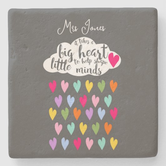 Raindrop und Cloud bunt Lehrer Geschenk Steinuntersetzer (Vorderseite)