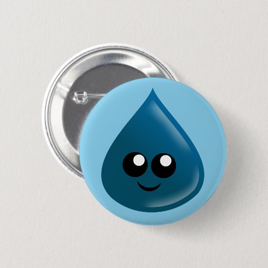 Raindrop, Wassertropfen, Tropfen der Tränen Button (Vorne & Hinten)