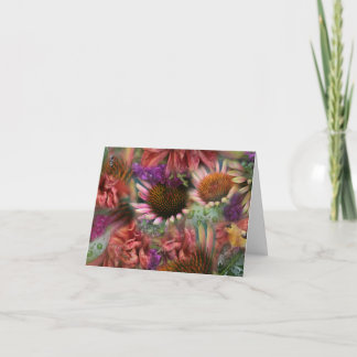 Raindropped Blumen notecard Karte