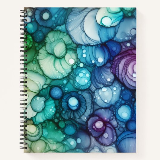 Raindrops Alcohol Ink Deluxe Notizblock (Vorderseite)