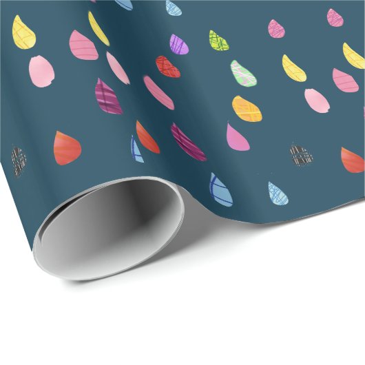 Raindrops Art Collage niedliche Collage boho Geschenkpapier (Rolleneckpunkt)