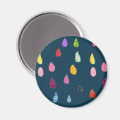 Raindrops Art Collage niedliche Collage boho Magnet (Vorderseite/Rückseite)