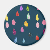Raindrops Art Collage niedliche Collage boho Magnet (Vorne)