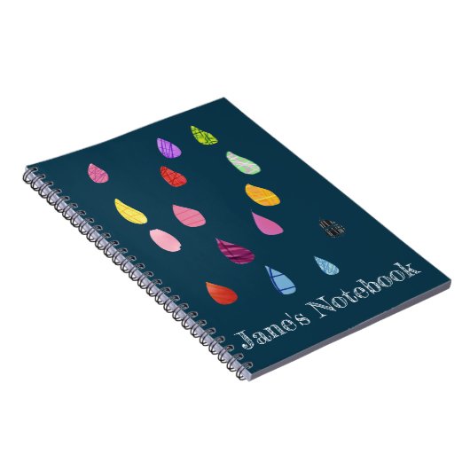 Raindrops Art Collage niedliche Collage boho Notizblock (Rechte Seite)