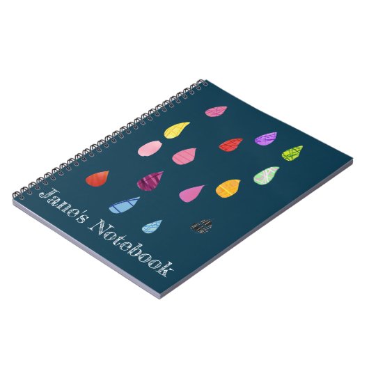 Raindrops Art Collage niedliche Collage boho Notizblock (Linke Seite)