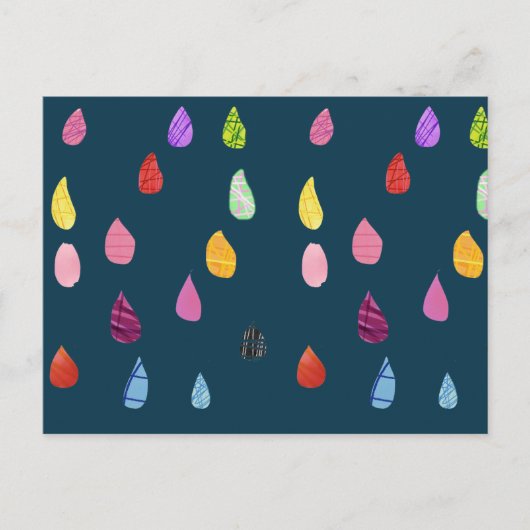 Raindrops Art Collage niedliche Collage boho Postkarte (Vorderseite)