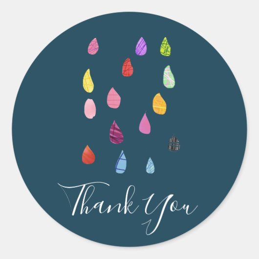 Raindrops Art Collage niedliche Collage boho Runder Aufkleber (Vorderseite)