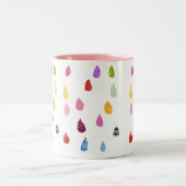 Raindrops Art Collage niedliche Collage boho Zweifarbige Tasse (Mittel)