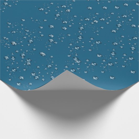 Raindrops auf blau geschenkpapier (Ecke)