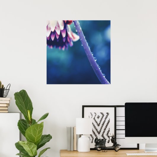 Raindrops auf Blume-Stem-Macro Abstrakt Poster (Heimbüro)